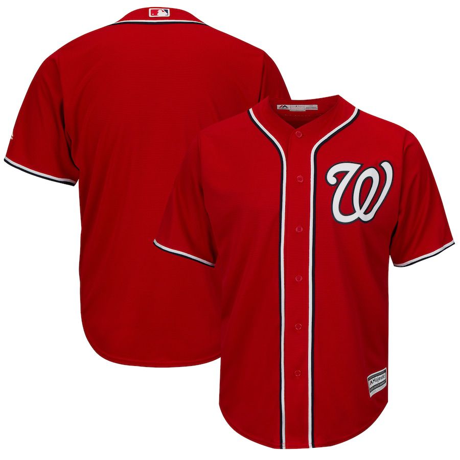 Mens Washington Nationals Majestic Scarlet Alternate Official Cool Base MLB Jerseys